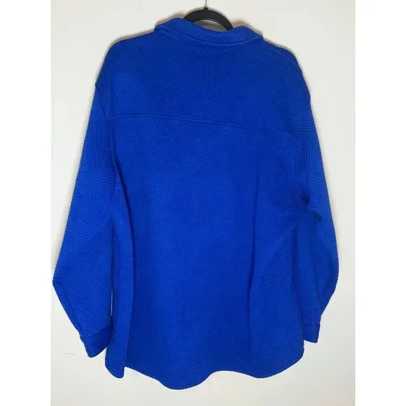 Coldwater Creek Soft Impressions Shirt Jacket Royal Blue Button Down Size 2X - Picture 7 of 9